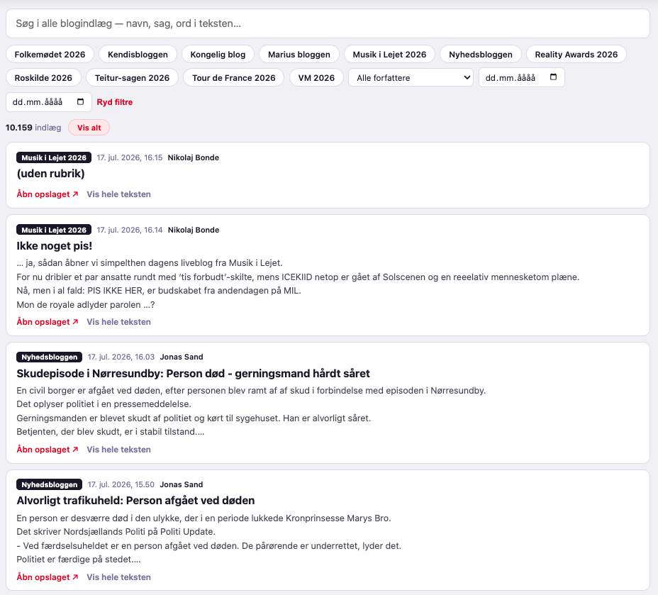 App: Database over blogindlæg